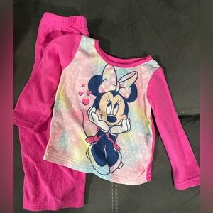 Minnie Mouse Pink Fleece 2-Piece pajamas 2T Disney